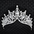 Miniatyrbillede 4 af 5: Barok Dronning Krone, Sliver Bryllupskrone og Tiara til Brud Håndlavet Prinsesse Krystal Rhinestone Pandebånd Tiaraer til Kvinder