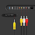 Pikkukuva 3 / 5: 3,5 mm:n 3 RCA-kaapeliin videokomponentti AV-sovitinkaapelin komposiitti Letv Box 2 -pakkaus -t