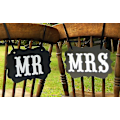 Pikkukuva 4 / 4: Vintage-tyyli Mr & Mrs -kirjainviiribanneri koristeeksi hääjuhliin ja valokuvausrekvisiitaksi (musta)