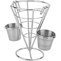 Miniatyrbillede 5 af 5: Pommes frites kegleholder, cornet-holder med saucekop til hjemmefester, picnics