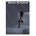 Miniatyrbillede 2 af 5: Sort trådløs mikrofon 2 i 1 Trådløs Lavalier-mikrofon til kamera, USB-C trådløs mikrofon til minikrofon