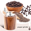 Miniatyrbild 3 av 5: Salt- och pepparkvarn, handvevad träpepparkvarn saltskakare med klassiskt handtag och justerbar
