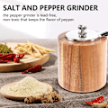 Miniatyrbild 2 av 5: Salt- och pepparkvarn, handvevad träpepparkvarn saltskakare med klassiskt handtag och justerbar