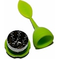 Miniatyrbillede 4 af 5: Rustfrit teinfuser med silikonesilågslåg Grønt blad - 4 stk.