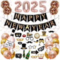 Miniatyrbillede 1 af 5: Roseguld Happy New Year Dekorationssæt Nytårsfest Tilbehør, til Happy New Year Dekorationer 2025