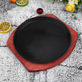 Miniatyrbillede 2 af 2: 1 stk. BBQ Non-Stick Grill BBQ Pan Steak Grill Pan Komfur Grill BBQ Komfur Grill til induktionsplader (19CM rund)