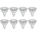 Miniatyrbild 1 av 5: Förpackning med 8 halogenlampor Gu5.3 Mr16 35w 12v dimbar - Varmvitt 2800k, 400 lumen, glasöverskydd -gt