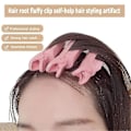 Miniatyrbillede 3 af 5: 6 stk. Fluffy hårklemme Hårrod krølle DIY Hårstyling klemme Styling værktøj pink