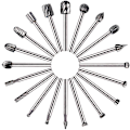 Miniatyrbillede 1 af 4: Rotary Burrs - 20 stk HSS Fræser Bits Træbearbejdning Router Bits Med 3mm
