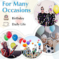 Miniatyrbillede 5 af 5: Heliumballonklips med snor, 100 stk. ballonklips med bånd til fødselsdag, bryllup, helium og luftfyldning
