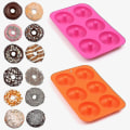 Miniatyrbillede 3 af 5: Silikone Donutform, 6 Hulrum Non-stick Silikone Donutform Til Doughnuts, Bagels - Sæt Af 4