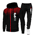Miniatyrbild 4 av 7: Vinterträningsset för män - Hoodie & Joggers Gym Sportkläder (Fuchsia) Fuchsia S