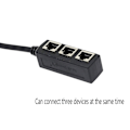 Miniatyrbillede 3 af 5: Rj45 1 til 3 Ethernet Lan-netværkskabel, Rj45 han 1 til 3 Ethernet Lan hun-kabeladapter til beskyttelse af enhedsport.