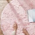 Miniatyrbild 4 av 5: Rosa rund matta för sovrum, fluffig cirkelmatta 140 cm för barnrum, lurvig matta för tonårsflickors rum, lurvig cirkel - rosa