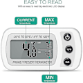 Miniatyrbild 5 av 5: Kyltermometer, digital frys termometer, vattentät kylskåpstermometer med max/min-funktion, krok, lättläst LCD-display, för hemmet