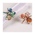 Miniatyrbillede 4 af 5: 5 stk. Servietringe, Perle Rhinestone Ocean Nautisk Servietring Holdere Servietspænde Til Fest, Orange