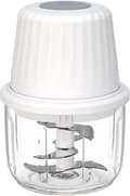 Elektrisk minihackare, USB-uppladdningsbar 2-i-1 hackare/mixer, utrustad med 6 blad i rostfritt stål, 400 ml vit.