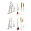 Miniatyrbild 1 av 5: 8 Mätcylinder - 5ml, 10ml, 50ml, 100ml - Premium Glas - Innehåller 4 Rengöringsborstar + 6 X 1