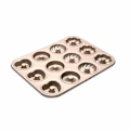 Miniatyrbilde 1 av 5: 12-hulls Non-stick Donut Baking Cake Pan Carbon Steel Donut Molds - Flower Heart Shaped Pan Doughnut Bakeware for Oven Baking