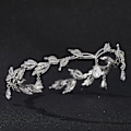Miniatyrbilde 2 av 5: Rhinestone Leaf Bryllupskrone Hodebånd for Bruder, Krystall Pendent Fairy Tiara Hodebånd for Bryllup Prom Fødselsdag