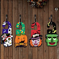 Miniatyrbild 5 av 5: 6 st Halloween Dörrskylt Halloween Dörrhängare Dekoration Rustik Trä Hängande Dörrkrans Väggskylt Hemfest Utomhus Väggdekor