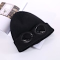 Miniatyrbild 4 av 5: Unisex stickad mössa med goggles i ull, varm vintermössa, snygg höstmössa, utomhussportsmössa, modeaccessoar för kvinnor, inomhusfritidsmössa, värmebevarande öronmössa, snöskydd