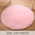Miniatyrbild 5 av 5: Rosa rund matta för sovrum, fluffig cirkelmatta 140 cm för barnrum, lurvig matta för tonårsflickors rum, lurvig cirkel - rosa
