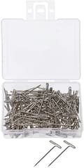 100 st 1 tum nickelpläterade stål T-stift silver T-formade stift