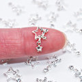 Miniatyrbilde 1 av 5: 10 stk neglepynt i sølv - neglepynt med juveler - neglepynt med rhinestones og charms - 3D stjerne charms