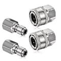 Miniatyrbillede 1 af 5: 1 sæt NPT 1/4 tommer højtryksrenser kobling tilslut stik han hun 1/4 hurtigkobling fittings Pre