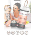 Miniatyrbilde 5 av 5: 2 stk. Babymelkpulverdispenser 480 ml Twist-lock Stable On-the-go Bpa-fri Melkpulverdispenser Snackoppbevaring