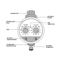 Miniatyrbillede 2 af 5: Vandingstimer Havehane Vandingstimer Havevandingssystem Controller Vandingscomputer/ip65 Wat