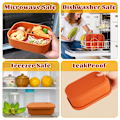 Miniatyrbillede 5 af 5: 2 stk. silikone bento-boks, 4-rum bento-madkasser, lækagesikre salat bento-boks til frokost, mikroovnsikker