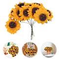 Miniatyrbilde 3 av 4: 100 stk Chic Mini Kunstig Papir Solsikke Bryllupsdekor Håndverk DIY (Oransje)