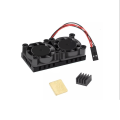 Pikkukuva 1 / 6: Kaksoistuuletin lämpösuojalla + jäähdytysrivat Raspberry Pi 3/3B+4B:lle Black one size