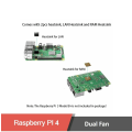 Pikkukuva 2 / 6: Kaksoistuuletin lämpösuojalla + jäähdytysrivat Raspberry Pi 3/3B+4B:lle Black one size