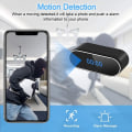 Miniatyrbillede 6 af 7: Digital Fjärrstyrd / Rörelseaktiverad WiFi Klocka med Dold Kamera och Nightvision Black