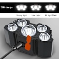 Miniatyrbilde 4 av 5: 5-LED-hodelykt USB oppladbar A5 Black