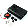 Miniatyrbillede 1 af 2: Etui / skal med blæser og køleribber Raspberry Pi 4 Black Black