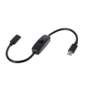 Pikkukuva 1 / 5: Kaapeli on-off-toiminnolla Tyyppi USB C Uros-naaras C Black one size