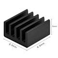 Miniatyrbilde 4 av 5: Kjøleribber Aluminium Raspberry Pi A og andre Black