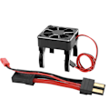 Miniatyrbillede 1 af 8: 540/550 Motor Køleventilator Radiator med Stikkabel Passer til Traxxas RC Bilmodel Sort