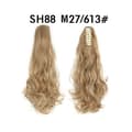 Long Wavy Ponytail Wig with Clip - Light Brown High Temperature Fiber Hair Extension Model 5