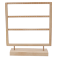 Miniatyrbillede 1 af 8: Øreringe Organizer Stand Log Farve Træ Øreringe Smykkeholder Opbevaringsdisplay Stand til Hængende Øreringe 3 Lag