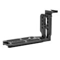 Miniatyrbillede 4 af 8: Universal Metal L-formet Quick Release-plade med Hot Shoe-beslag til hydraulisk kuglehoved SLR-kamera (sort)