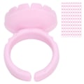 Miniatyrbild 4 av 8: 100 st Engångs Ögonfranslim Ring Kopp Ögonfransförlängning Limhållare Tillbehör Rosa
