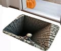 Dørmåtte med Halloween-tema og 3D-optisk illusionsdesign, velegnet til både indendørs og udendørs brug – 80 x 120 cm 80*120cm