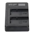 Miniatyrbillede 4 af 8: Batterioplader i plast med LCD-display, dobbelt kameraopladning til NP-FV100