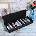 Miniatyrbillede 5 af 8: 8 rum Bærbar Brille Etui Rejse Solbrille Opbevaringsetui Organizer Sort