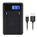 Miniatyrbillede 2 af 8: SEIVI Sort Plastik LED Video Lys LCD Elektrisk Mængde Display Kamera Batteri Oplader til Sony NP F550 F960 F970